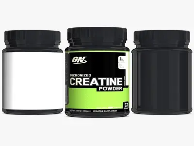 Creatine Powder Plastic Bottle 3D model