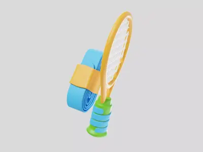 Tennis Racket and Grip Tape 3D model