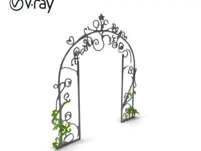 Wrought Iron Garden Arch Model Pack Low-poly 3D model