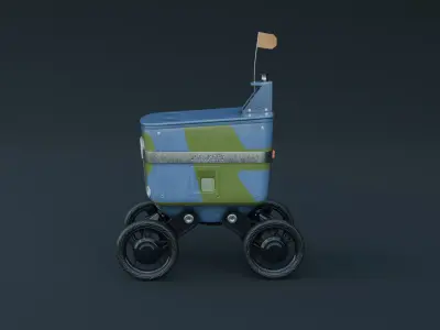 Food Delivery Robot Low-poly 3D model
