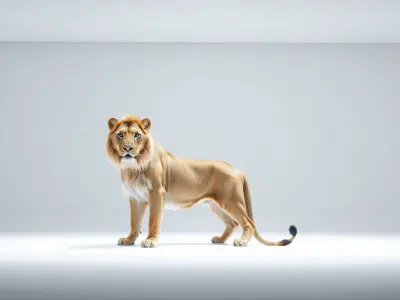 Realistic Lion Sculpture 3D Model - High Detail Low-poly 3D model