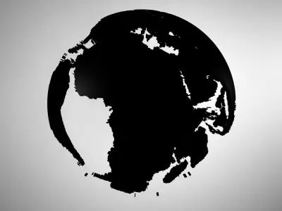 Globe Shell Black 3D model