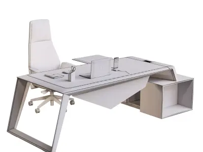 LUXURY Executive Office Desk H05 3D model