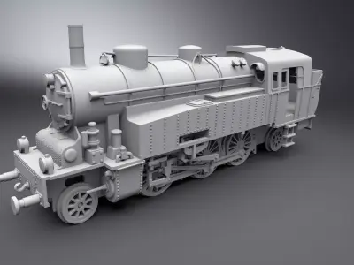 Baden VI c DRG class 75 Steam Locomotive scale model 3D print model