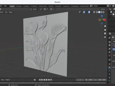 CNC Wall Panels Modern Wall Decor 03 3D model