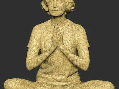 Woman in sportswear doing yoga 303 Low-poly 3D model