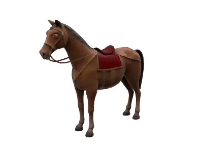Animated horses Low-poly 3D model