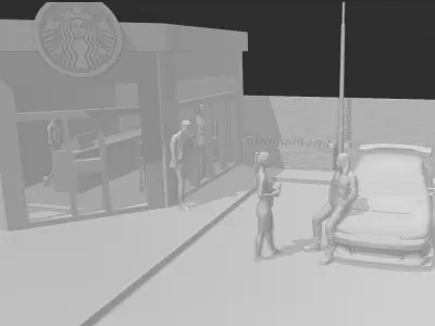 STARBUCKS DIORAMA 1   64 3D print model