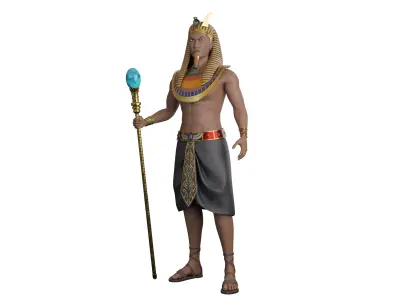 Semi-Realistic king ABRAX - MAYA Rigged and Blender Rigged Low-poly 3D model