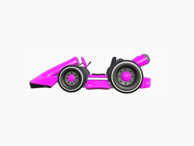Cartoon Kart D05 Pink - Vehicle Racing Design Low-poly 3D model