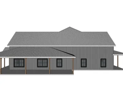 Barndominium House 078 -Archimple LLC Low-poly 3D model