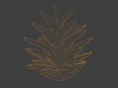 Photorealistic 3D scan of pine conifer cone Low-poly 3D model