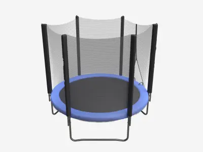 Outdoor Trampoline with Safety Net 3D model