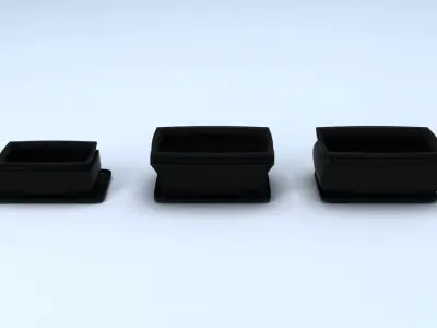 Bonsai pots Low-poly 3D model