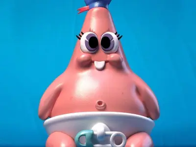 Patrick Star baby for 3d print Free 3D print model