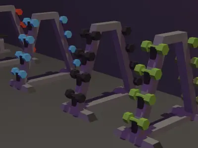 Gym Props Low Poly 3D model