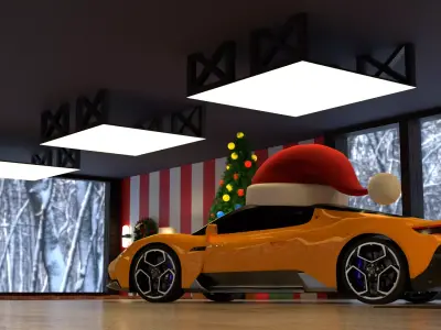 Cozy winter room 3D model 3D model