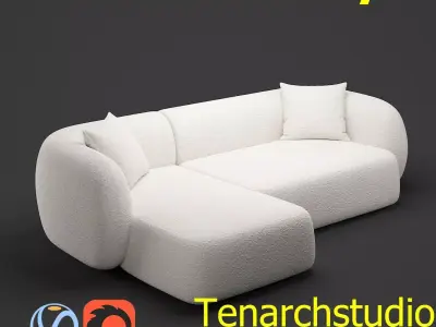 tenarchstudio martina 2 and 3 seater sofa render ready  3D model