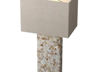 Mother Pearl Nacre Seashell Crystal Mosaic Nightstand Table Lamp 3D model