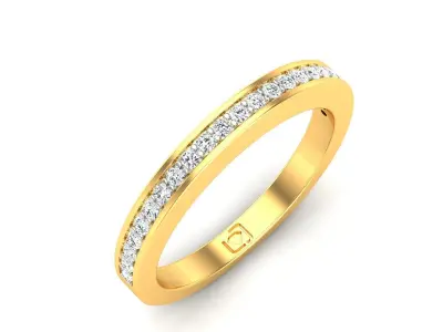 Band 3dm Render Details gold wedding with diamonds 3D print model