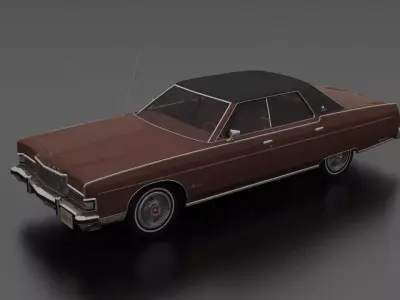 Marquis Brougham 4dr 1974 Low-poly 3D model