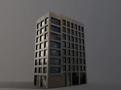 42 Painted Buildings - Unity and UE package Low-poly 3D model