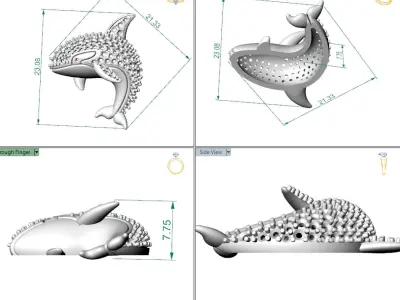 Dolphin - Fish pendant 3D print model