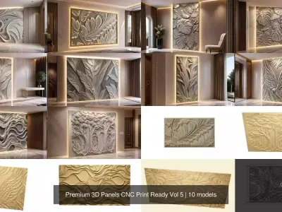 Premium 3D Panels CNC Print Ready Vol 5 3D Model Pack