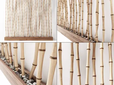 Bamboo thin branch decor n1 3D model