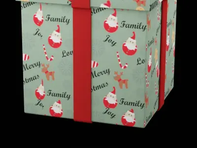 Christmas Gift Box  Low-poly 3D model