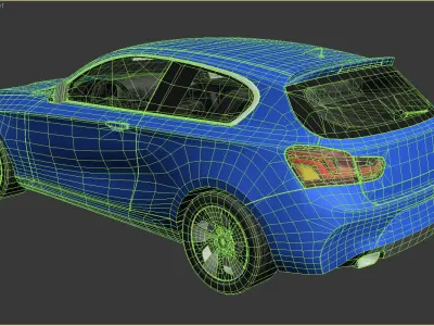 Generic 3-door Sport car Low-poly 3D model