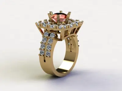 women ring solitaire 2020 cad file design R56 Free 3D model