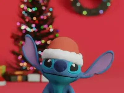 Stitch - Christmas Edition Realistic 3D Print Model 3D print model