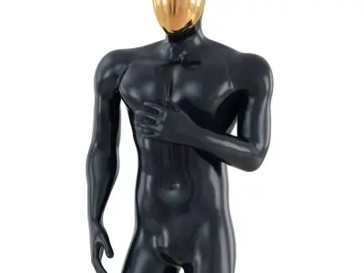 Male mannequin with gold head 96 3D model
