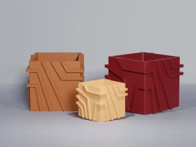 3D Printed Minimalist Flower Pots  3D print model
