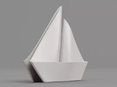 Paper Boat V2 Low-poly 3D model