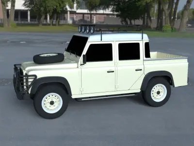 Land Rover Defender 110 Double Cab Pick Up exterior HDRI 3D model