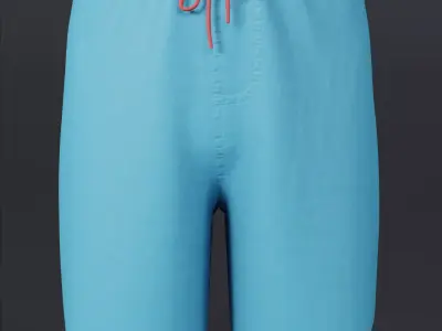 Mens sport shorts Low-poly 3D model