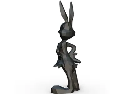 Bugs Bunny low poly 3D print model