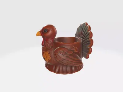 Thanksgiving Turkey Mug Planter 3D Printed Turkey Cup 3D print model