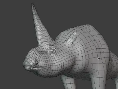 ELASMOTHERIUM rhinoceros Low-poly 3D model