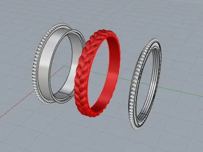 rotating braded wedding ring model 653 3D print model