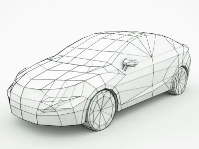 Generic Sedan v13 multi-colors Low-poly 3D model