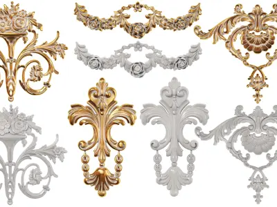 Collection of 40 classic carvings Part 5 3D model