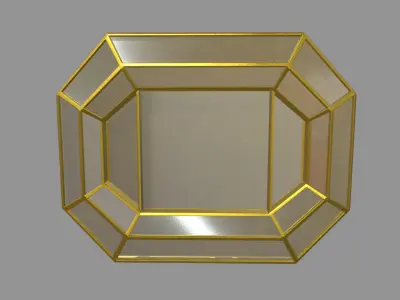 Gold Antique Mirror 01 Low-poly 3D model