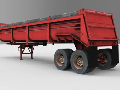 Trailer Lufkin 2000 Dump Low-poly 3D model