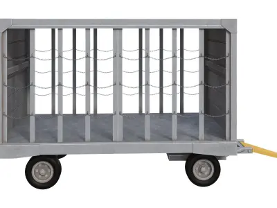 Airport Closed Baggage Trailer 3D model