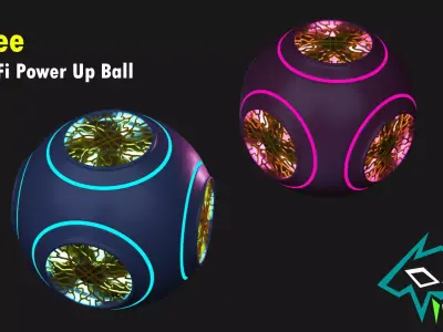 Sci-Fi Powerup Ball Free 3D model
