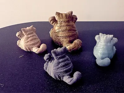 Happy fat cat 3D print model