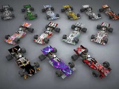 F1 Racing Car Model 5 Low-poly 3D model